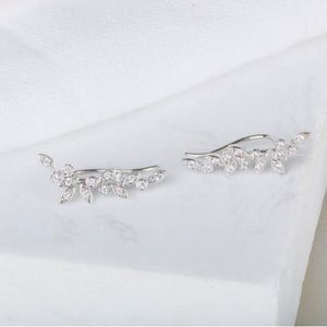 Vine ear climber earrings - Silver